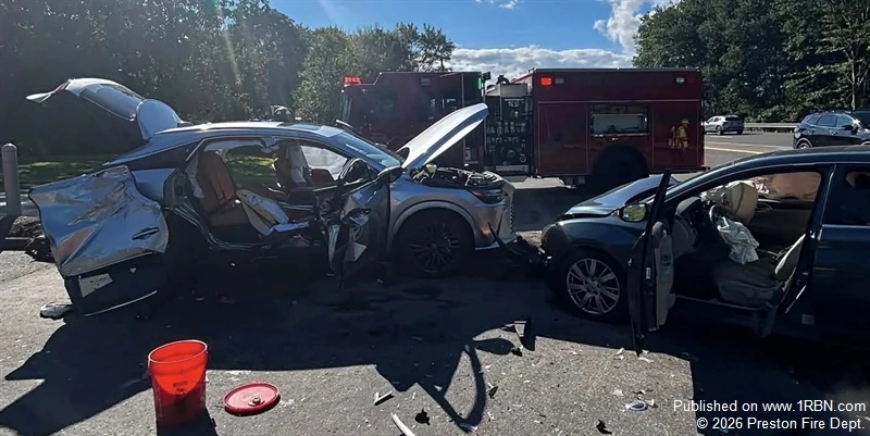Silver vehicle post-extrication.