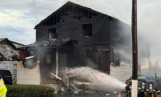 Firefighters Battle 3-Alarm Fire in Tiverton; Canteen 4 on Scene