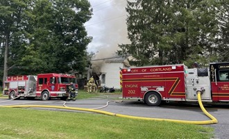Cortland County Firefighters Work Together at McGraw Structure Fire
