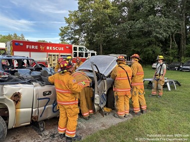Niverville firefighters practice extrication, welcome new team member