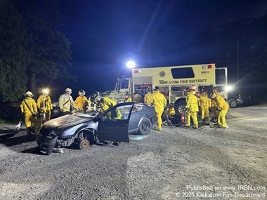 Kiskatom firefighters practice vehicle extrication during training drill