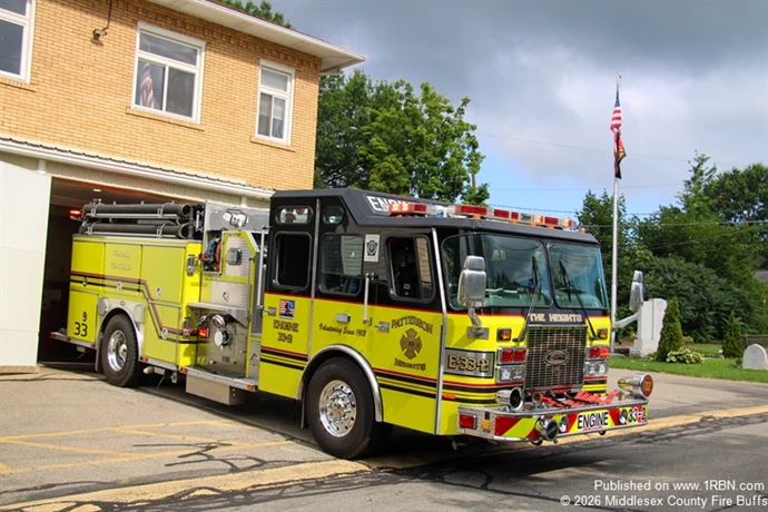 Patterson Heights Engine 33-2. 2001 E-One Cyclone pumper / 2015 refurb 1250/1000