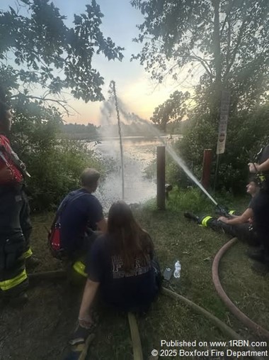 Boxford firefighters drill on tanker shuttle operations
