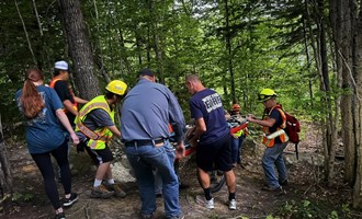 Firefighters Team Up for Backwoods Rescue Training