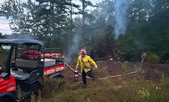 Burning Beneath the Pines: Lightning-Sparked Brush Fire Forces Deep Woods Operation in Litchfield