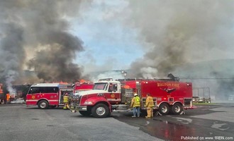 Walton Firefighters Battle Commercial Building Fire
