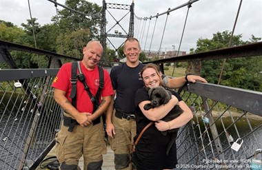 Waterville Fire-Rescue Freed Puppy From Tight Spot on Two Cent Bridge