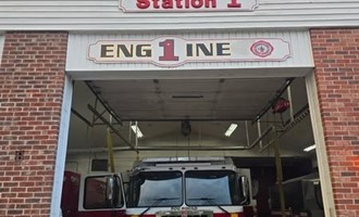 Bristol firefighters provide coverage during Tiverton blaze