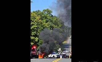 Raritan Township Fire Crews Make Fast Work of Highway Engine Compartment Blaze
