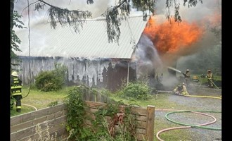 Route 31 Pole Barn Overrun by Flames: Crews Spend 4.5 Hours Bringing Blaze Under Control