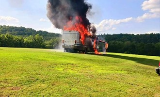 Camper Fire in Lee