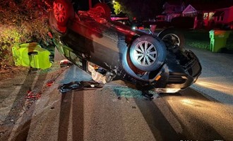 Late-Night Rollover Collision: Hinsdale and Mutual Aid Respond to Two-Vehicle Crash on Beley Avenue