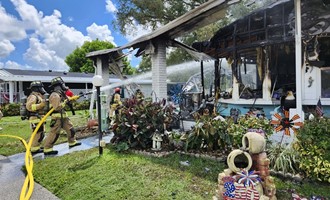 TWO BURNED IN SOUTHERN MANATEE FIRE