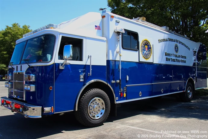 FBI New York Office Mobile Command Vehicle on display.