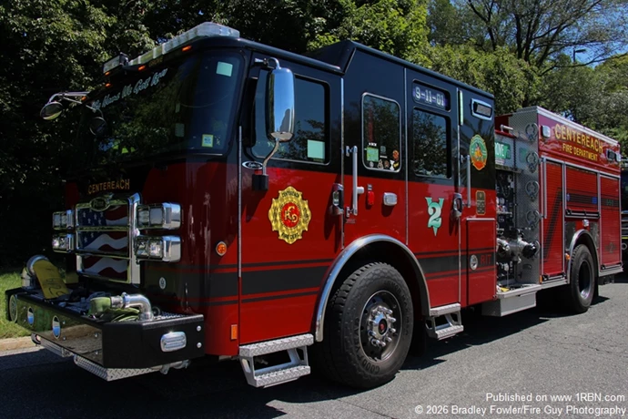 Centereach Fire Department Engine 5-5-2 on display.