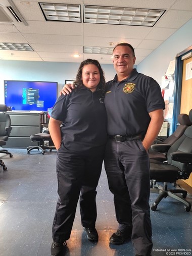 North Hudson 2nd Battalion Chief Moises Valdes & daughter Maya