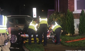 2 Vehicle Crash Results in Car into House and One Injury