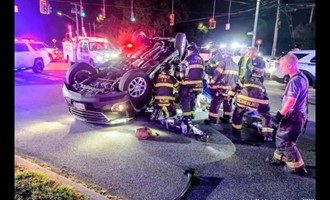 Commack Firefighters Cut Trapped Motorist from Overturned Vehicle in Saturday Crash