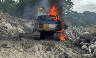Tiverton Crews Responded to Excavator Fire