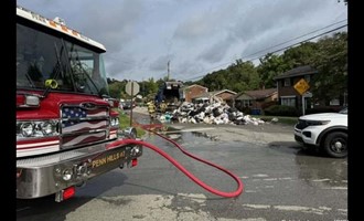 Penn Hills Crews Knock Down Street Fire After Garbage Truck Jettisons Load