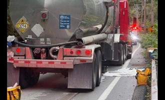 Tractor-Trailer Leaks Liquid Oxidizer on Lincoln Road; Environmental Disaster Narrowly Averted