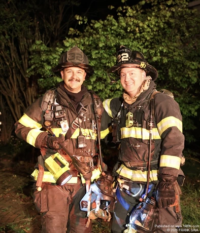 Cousins, Pennsauken FD Lt Joseph Magliari and Cherry Hill FD FF John Quigg III were able to work a fire together at 406 Garden State Drive, Cherry Hill, NJ on September 22, 2026.