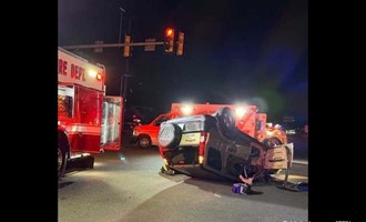 Two Vehicles Collide in Route 46 Rollover; Occupants Free Upon Fire Department Arrival