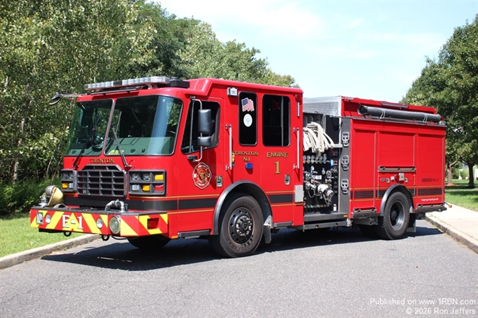 Trenton Engine Co. 1 has been assigned a 2025 Ferrara 1500-gpm/500-gwt pumper. It carries hard suction hose, four cross-lay beds and it has a low rear hose bed.