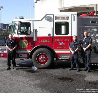 Jersey City Firefighters with new Engine 1