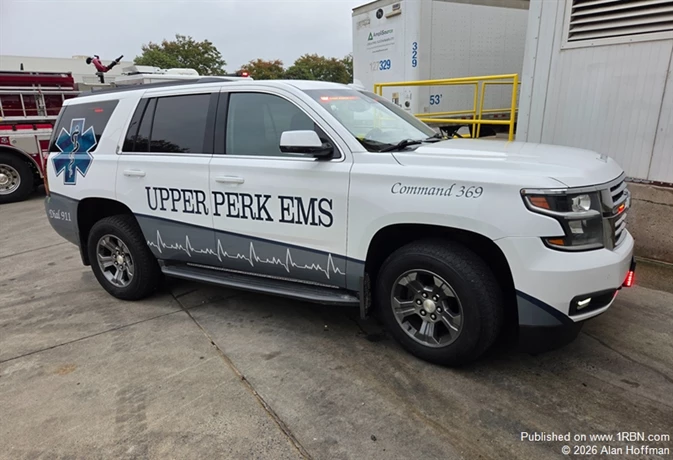 This is command 369 of Upper Perk EMS on the scene of an industrial fire in Upper Hanover Township on September 27th