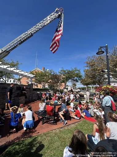 Stone Harbor Firefighters Join Students at 9/11 Freedom Park Memorial