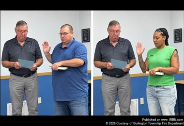 Curiale and Grier Sworn In as New Burlington Township Firefighters