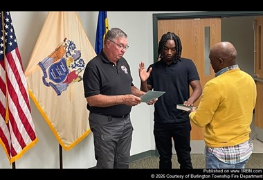 Zaire Williams Sworn In as New Burlington Township Fire Member
