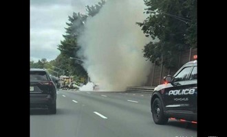 Border Incident: Fully Involved Vehicle Fire on Route 17 Prompts Dual-Agency Turnout