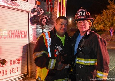 Brookhaven FD members Tommy Deluca and Larry Fink