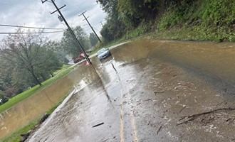 Blaine Hill and Elizabeth Borough Responders Pull Trapped Motorist from Rising Floodwaters