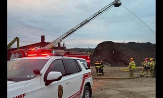 Coordinated Aerial and Ground Attack Controls Recycling Plant Blaze in Two and a Half Hours