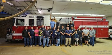 West Paterson Fire Company 3 gathers with new delivery from Pierce