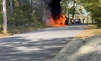 Ashaway Fire and Police Coordinate Swift Response to Vehicle Fire