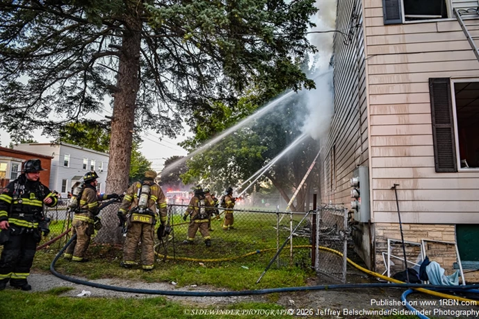 Troy, Cohoes, and Watervliet Firefighters Hitting The Heavy Fire From The Side Yard