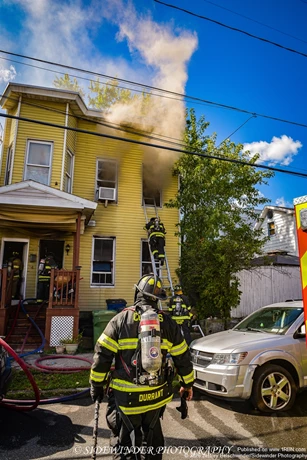 Cohoes Firefighters Making Entry To Do A Search of The Second Floor. 