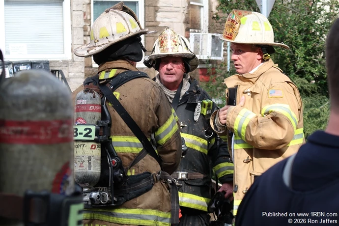 L-R: Jersey City 2nd Battalion Chief William Raleigh, 4th Battalion Chief Ken Simone and Deputy Chief Sean O