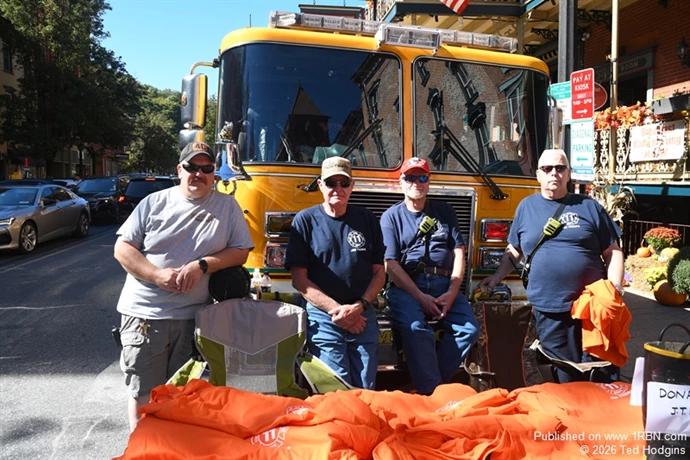 Firefighters with Jim Thorpe Fire Department Fire District 11 (Carbon County) on Broadway during the Jim Thorpe Fall Fest Weekend on October 3rd.  