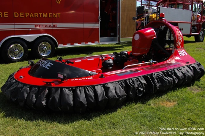 Hampton Bays Fire Department Hovercraft 7-5-9 on display 