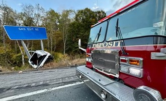 Three Injured in Route 17 Rollover; Deposit Crews Later Investigate Smoke Odor