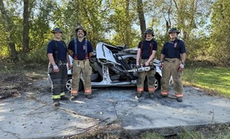 East Greenwich Recruits Train on Vehicle Extrication Using Jaws of Life