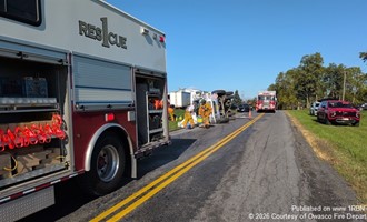 Fuel Oil Tanker Rollover Prompts Hazmat Response in Owasco