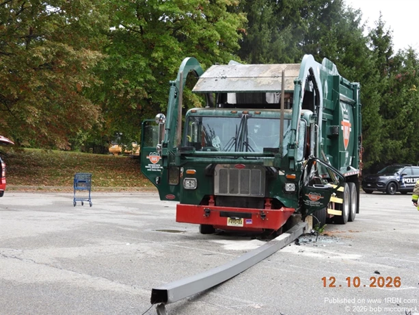 Truck into pole entrapment