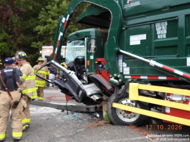 Truck into pole entrapment