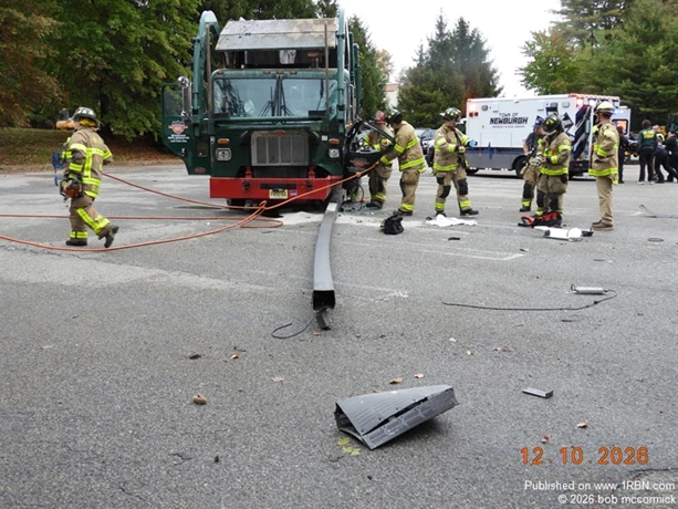 Truck into pole entrapment